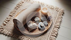 A yoga mat corner, Ai generated image