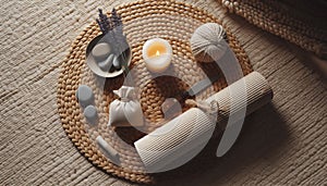 A yoga mat corner, Ai generated image