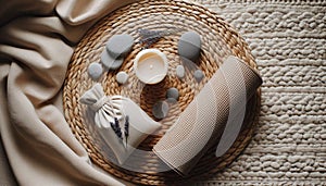 A yoga mat corner, Ai generated image