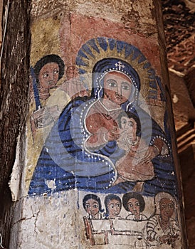 Iconographic scenes in Abreha Atsbeha church in Ethiopia