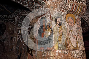 Iconographic scenes in Abuna Yemata church in Ethiopia
