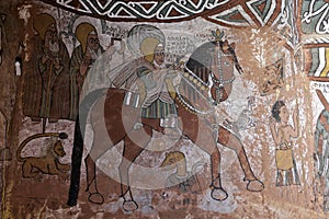 Iconographic scenes in Abuna Yemata church in Ethiopia