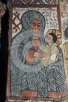 Iconographic scenes in Abuna Yemata church in Ethiopia