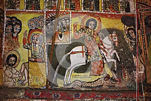 Iconographic scenes in Maryam Papasetti church in Ethiopia photo