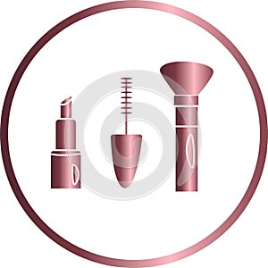 circle icon, illustration of makeup items photo