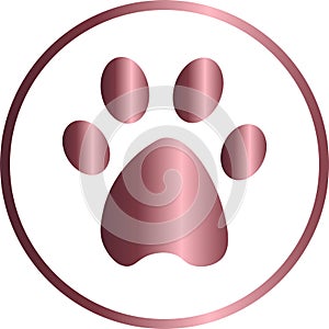 icon in the shape of a circle, paw photo