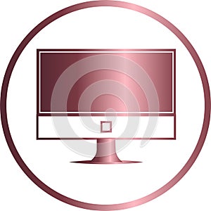 circle icon of a computer, technology photo