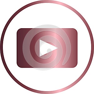 Vector circular icon, play, music, video photo