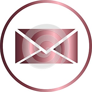 Vector circular icon, letter, envelope photo