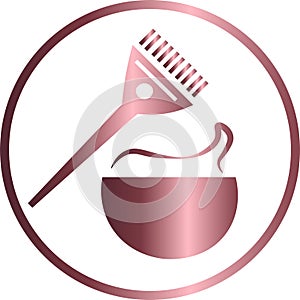 Vector circular icon, color, hair dye photo
