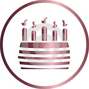 Vector circular icon, birthday cake party photo