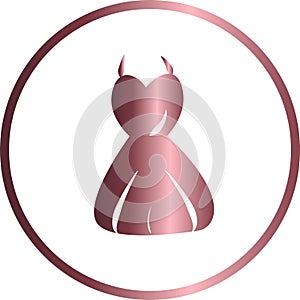 Vector circular icon, dress photo