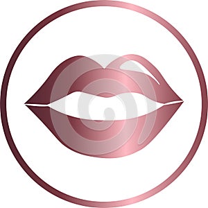 Vector circular icon, lips, makeup2 photo