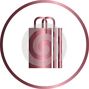 Vector circular icon, shopping bag photo