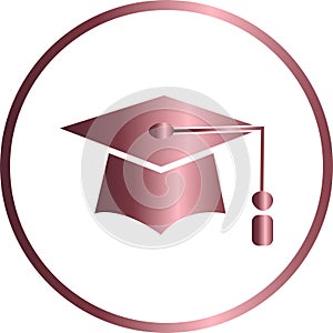 Vector circular icon, graduation cap photo