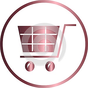 Vector circular icon, shopping cart photo