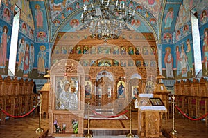 Iconostasis and icons of orthodox monastery