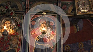 The iconostasis in rural Orthodox church in Bulgaria