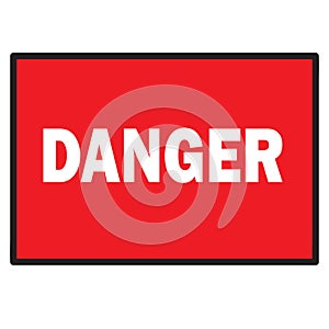 DANGER sign vector in rectangle shape