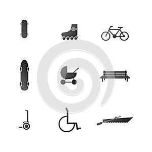 Icons for active leisure in the park