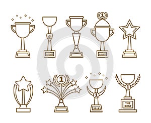 Icons awards cups set