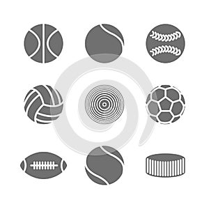 Icons balls, vector illustration.