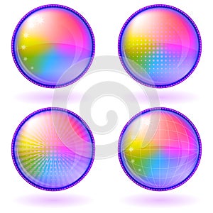 Icons buttons rainbow, set, round
