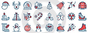 Icons about Christmas with editable stroke