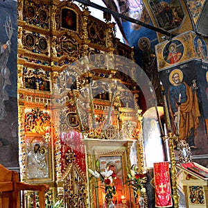 Icons in the Church of Cheia monastery photo