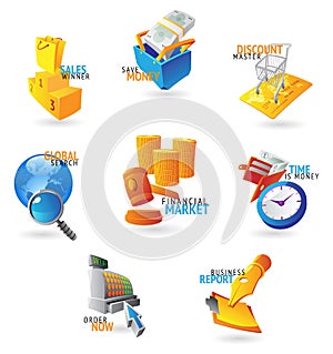 Icons for commerce and retail