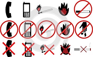 Icons with different prohibitions