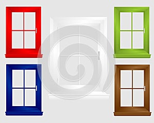 Icons of dyed windows, cdr vector