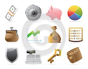 Icons for finance, money and security