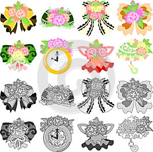 The icons of flower objects