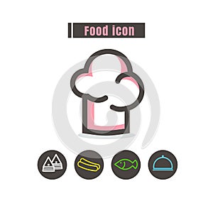 Icons food colorful design vector line black on white background