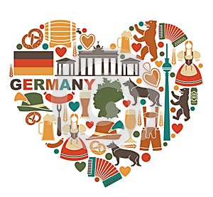 Icons Of Germany in heart shape