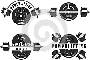 Icons for the gym and powerlifting