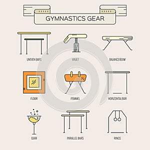 Icons with Gymnastics Symbols