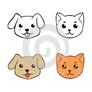 Icons with heads of dog and cat