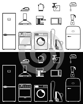 Icons of household appliances