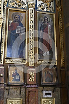 Icons on the Iconostasis that separates nave from apse