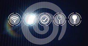 Icons interface of Internet Of Things over blue background