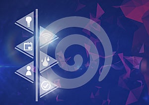 Icons interface of Internet Of Things over blue background