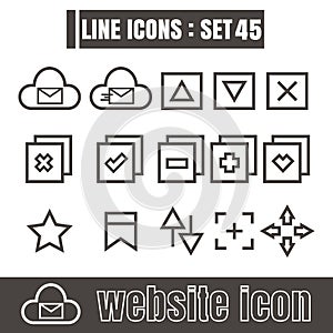 Icons line Website Modern design Symbol vector black on white ba