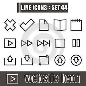 Icons line Website Modern design Symbol vector black on white ba