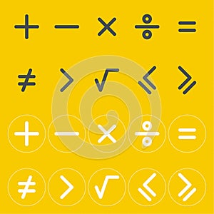 Icons mathematical signs