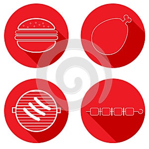 Icons meat products.