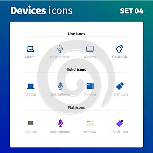 Icons of modern devices and electronics