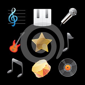 Icons for music photo