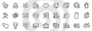 Icons pack as Copyright, Video conference and Thiamine vitamin line icons. For web app. Vector